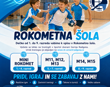 Vabimo k vpisu v ROKOMETNO ŠOLO